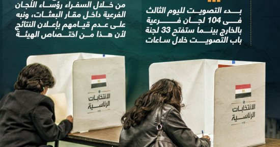 الهيئة الوطنية للانتخابات توجه السفراء بالفرز داخل اللجان.. إنفوجراف