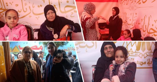 مشاهد من أول أيام الانتخابات الرئاسية.. مسنات بكراسى متحركة يحرصن على المشاركة.. الجدات والأحفاد صورة مشرفة أمام الصناديق.. دور بارز للشرطة النسائية فى مساعدة الناخبين.. وموظفو اللجان يقدمون التسهيلات اللازمة