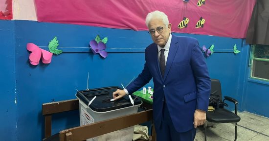 حسام بدراوى يدلى بصوته فى الانتخابات الرئاسية