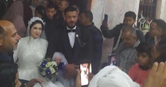 عروسان يدليان بصوتيهما فى الانتخابات الرئاسية 2024 بشمال سيناء