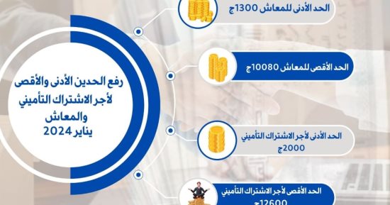 زيادة الحد الأدنى للمعاشات إلى 1300 جنيه أول يناير.. إنفوجراف