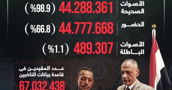 نسبة المشاركة 66.8%.. الانتخابات الرئاسية 2024 بالأرقام "إنفوجراف"