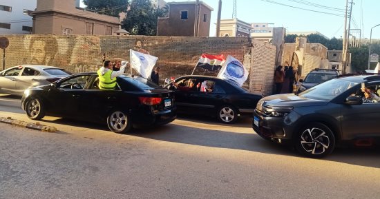 مسيرة فى شوارع سوهاج احتفالا بفوز الرئيس السيسى فى الانتخابات.. صور