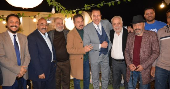 أشرف زكي وعمرو عبد الجليل ومحمد رياض في حفل خطوبة الفنان خالد عبد السلام 