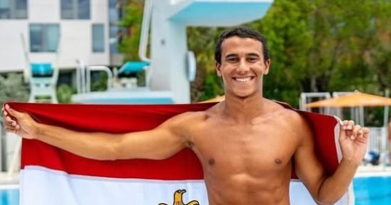 محمد فاروق لاعب منتخب الغطس يتأهل إلى أولمبياد باريس