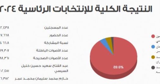 موقع الهيئة الوطنية ينشر رسما بيانيا بالنتيجة الكاملة للانتخابات الرئاسية