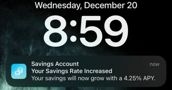 زيادة سعر الفائدة على حساب توفير أبل إلى 4.25%.. اعرف التفاصيل