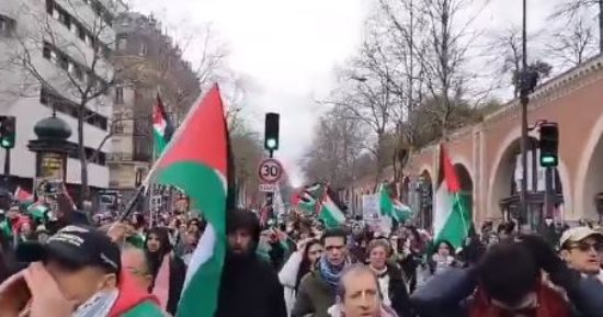 مسيرات فى عدة مدن فرنسية دعما للشعب الفلسطينى