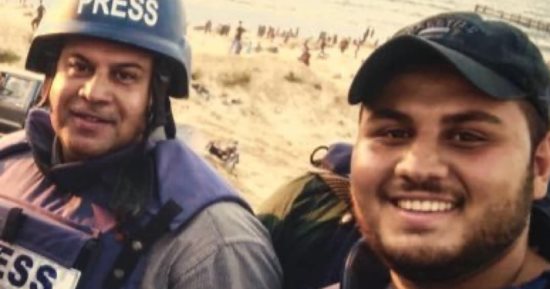 نقابة الصحفيين تدين استهداف مصطفى ثريا وحمزة الدحدوح 
