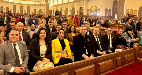 وفد تنسيقية شباب الأحزاب يشارك فى قداس عيد الميلاد بالعاصمة الإدارية