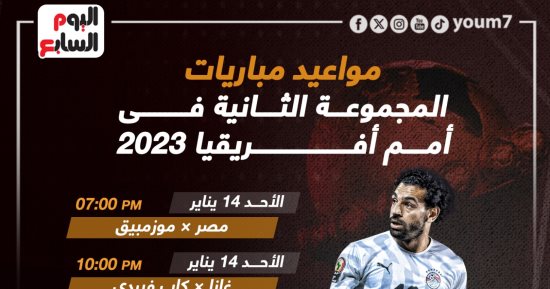شجع مصر.. تعرف على مواعيد مباريات مجموعة الفراعنة فى كان 2023
