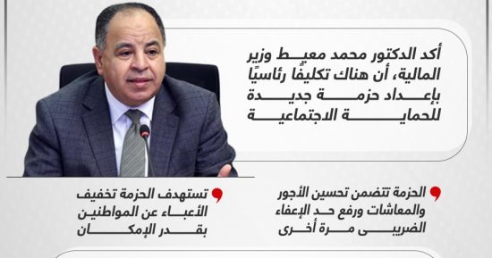 المالية: تكليف رئاسى بإعداد حزمة جديدة للحماية الاجتماعية (إنفوجراف)
