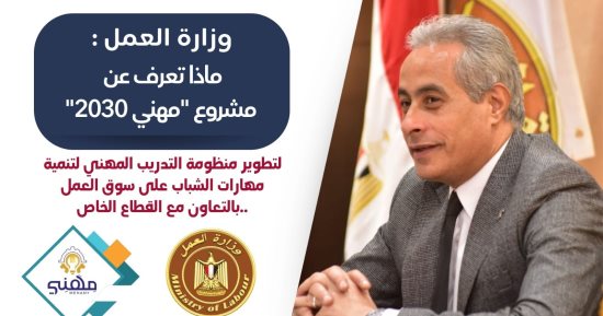 وزارة العمل توضح فى إنفوجراف أهداف مشروع "مهنى 2030" قبل إطلاقه رسميا