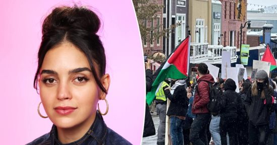ميليسا باريرا في مسيرة تضامنية مع الشعب الفلسطيني بأمريكا