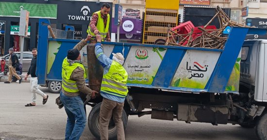 حملة موسعة لإزالة الإشغالات والتعديات بدمياط الجديدة