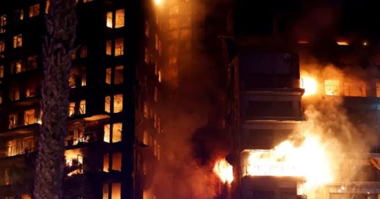 ارتفاع حصيلة ضحايا حريق مبنى فى مدينة فالنسيا بإسبانيا إلى 10 أشخاص