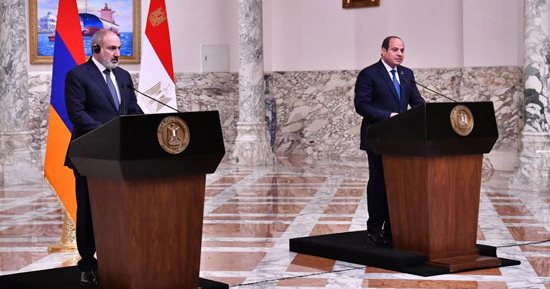 الرئيس السيسي يشهد توقيع مذكرات تفاهم بين مصر وأرمينيا فى الزراعة والتعاون الاقتصادى