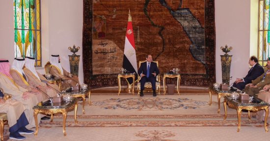 الرئيس السيسى يبحث مع مستشار الأمن الوطنى فى البحرين جهود مصر للتهدئة فى غزة.. التشديد على ضرورة الوقف الفورى لإطلاق النار وإدخال المساعدات الإنسانية بكميات كافية وبشكل عاجل.. وتأكيد ضرورة احتواء التوتر 