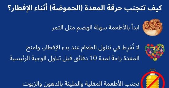 كيف تتجنب الحموضة أثناء الصيام؟ 6 خطوات تقدمها الصحة العالمية