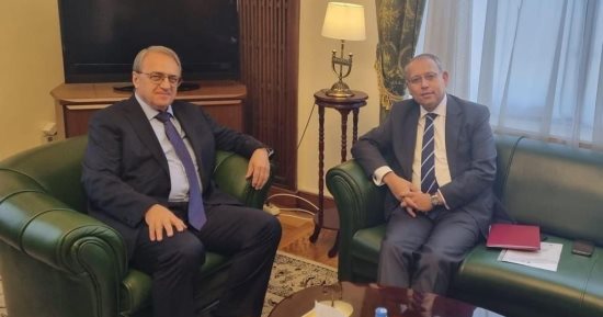 سفير مصر يبحث مع مبعوث الرئيس الروسى تطورات الوضع بالأراضى الفلسطينية