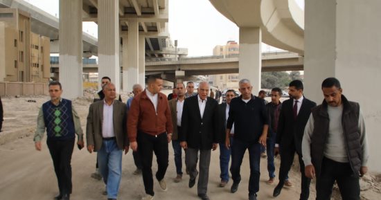 محافظ الجيزة يتفقد أعمال تطوير طرق الخدمة أسفل محور كمال عامر