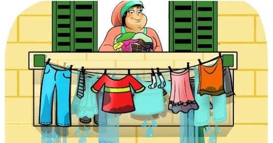 مشاجرة الجيران بسبب الغسيل فى كاريكاتير اليوم السابع
