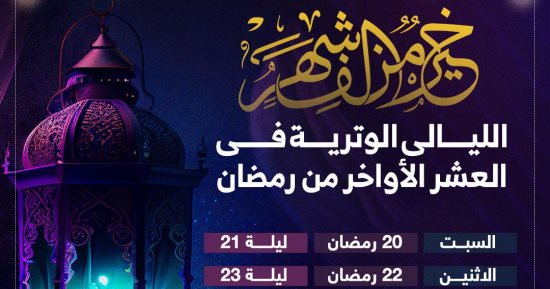 تبدأ 30 مارس.. مواعيد الليالى الوترية فى العشر الأواخر من رمضان "إنفوجراف"