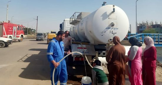 مياه القناة: شفط المياه من منطقة عين غصين بعد كسر ماسورة جسر ترعة السويس