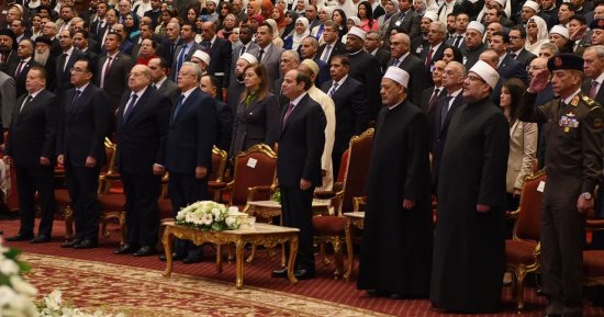 بدء احتفالية وزارة الأوقاف بليلة القدر بحضور الرئيس السيسى