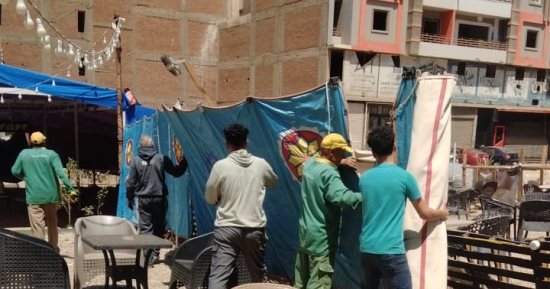  حملات مكبرة لإزالة الإشغالات بنطاق حى غرب شبين الكوم فى المنوفية