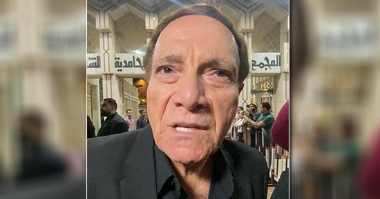 شاهد ماذا قال شبيه عادل إمام فى عزاء شيرين سيف النصر