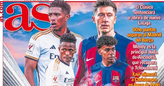 كلاسيكو الريال ضد برشلونة يتصدر عناوين صحف العالم 