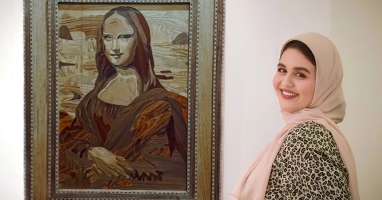 "بسنت" فنانة تشكيلية تبرز موهبتها فى الرسم والنحت وأشغال الخشب.. صور