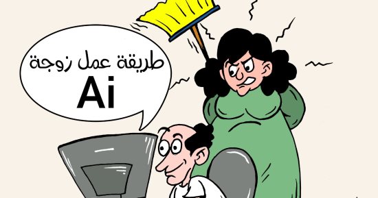 الزواج على طريقة الذكاء الاصطناعى بكاريكاتير اليوم السابع