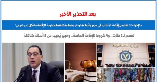 التحذير الأخير.. 8 أسئلة حول إجراءات تقنيين إقامة الأجانب فى مصر.. برلمانى