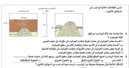 100 سؤال هتلم بيهم منهج الجيولوجيا قبل امتحانات الثانوية العامة