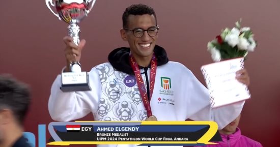 أحمد الجندى يتوج ببرونزية بطولة نهائى كأس العالم للخماسى الحديث فى تركيا