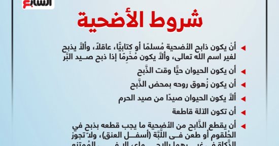 لو هتضحى هذا العام اعرف الشروط الشرعية للأضحية.. إنفوجراف