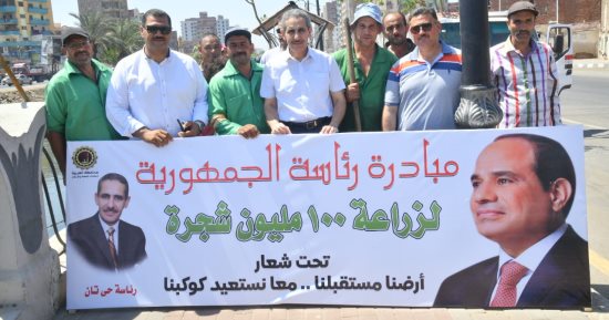 محافظ الغربية يشارك فى زراعة عدد من الأشجار بطنطا ضمن مبادرة 100 مليون شجرة