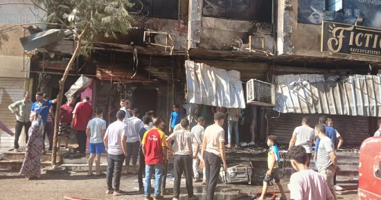 السيطرة على حريق اندلع داخل مطعم وكافيه بمدينة الفشن جنوب بنى سويف