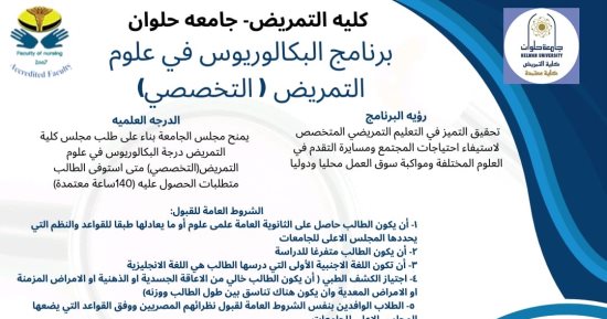 تنسيق الجامعات 2024.. تفاصيل برنامج بكالوريوس علوم التمريض بجامعة حلوان