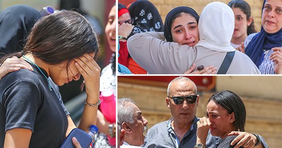 دموع طلاب الثانوية العامة بسبب صعوبة امتحان مادة الفيزياء.. صور