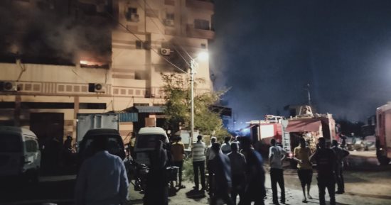 إصابة 6 أشخاص فى حريق مخزن أدوية بالشرقية
