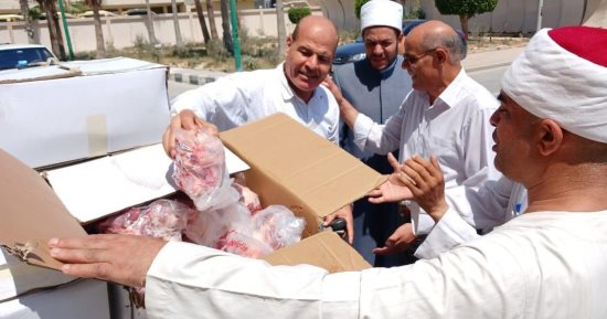 "تضامن شمال سيناء" توزع 2 طن لحوم صكوك أضاحى على الأسر الأولى بالرعاية