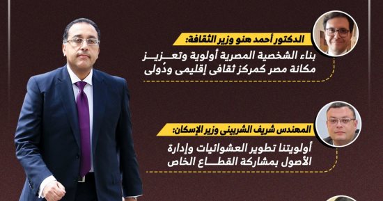 تطوير العشوائيات.. أول تصريحات وزراء حكومة مدبولى الجديدة (إنفوجراف)