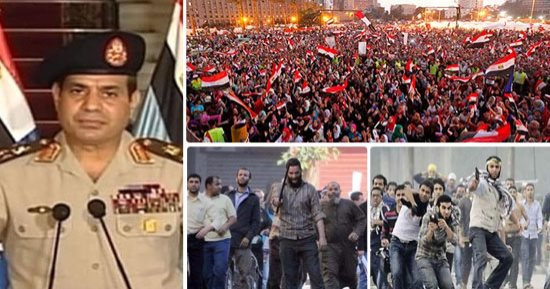 (بيان 3 يوليو) خارطة طريق أنهت عاما من حكم الإخوان.. استجابت لمطالب ملايين المصريين فى ثورة 30 يونيو.. عطلت دستور الجماعة ورسمت ملامح المرحلة الانتقالية.. مهدت لانطلاق الجمهورية الجديد بعد إسقاط نظام المرشد