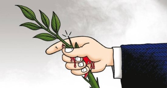 غصن الزيتون يعتصر دما فى كاريكاتير أردني