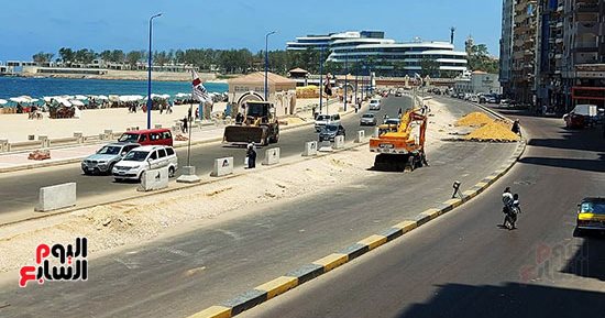 كورنيش الإسكندرية.. التشغيل التجريبى للتوسعة الجديدة من المنتزه للبوريفاج