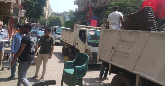 مصادرة 312 حالة إشغال متنوعة خلال حملة ببولاق الدكرور