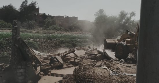 إزالة 108 حالات تعدى على أراضى الدولة ضمن الموجة الـ23 فى بنى سويف